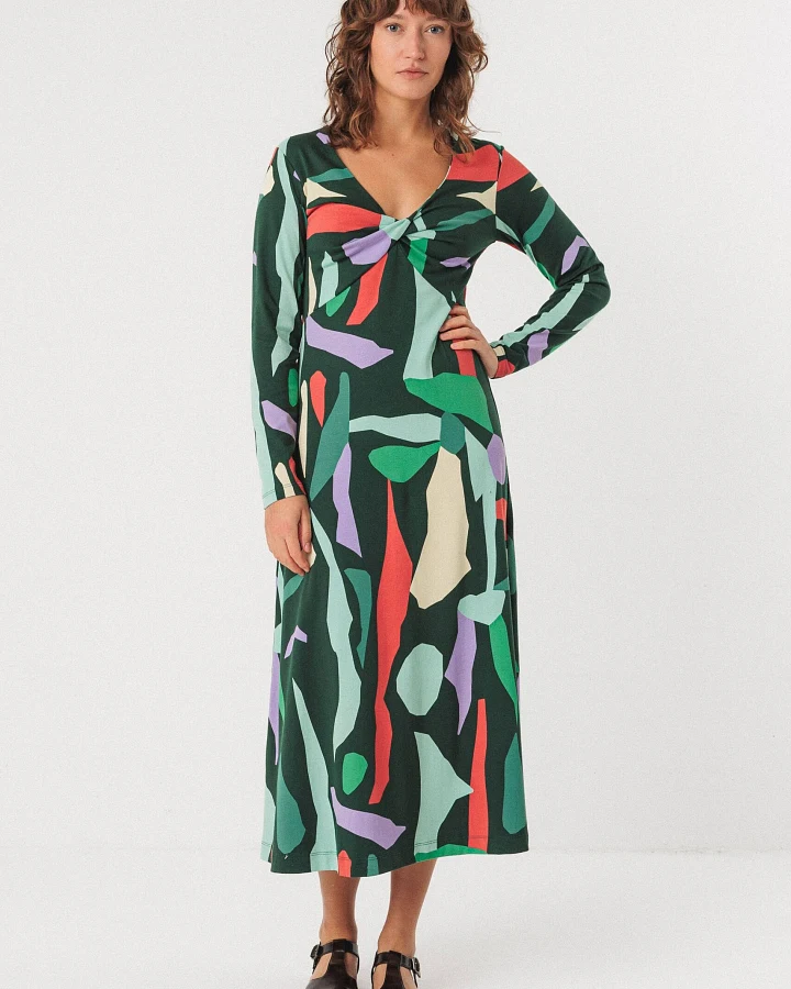 SKFK Damen vegan Kleid Irantzu Mehrfarbig