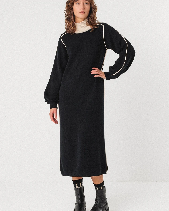 SKFK Damen vegan Kleid Larraitz Schwarz