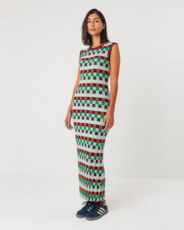 SKFK Damen vegan Kleid Idi Mehrfarbig