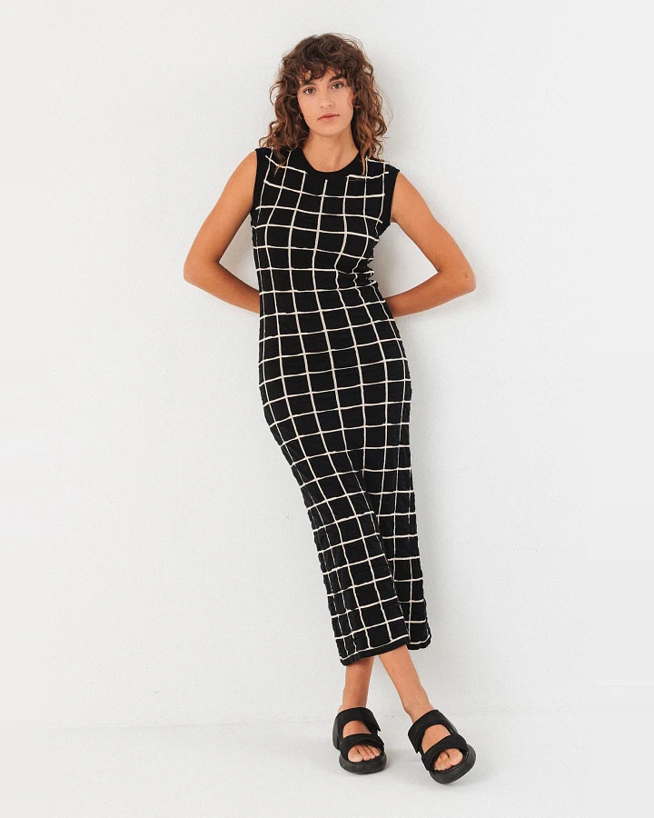 SKFK Damen vegan Kleid Idi Schwarz