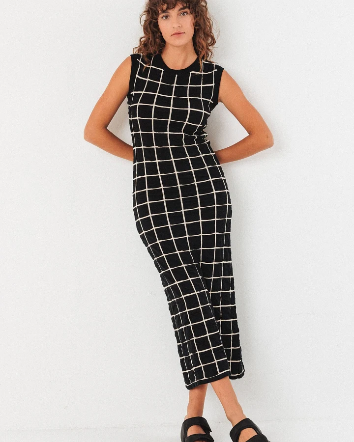 SKFK Damen vegan Kleid Idi Schwarz
