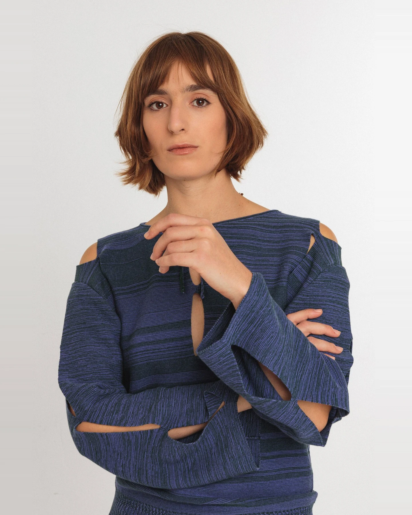 SKFK Damen vegan Kleid Tina Blau – Ansicht 2