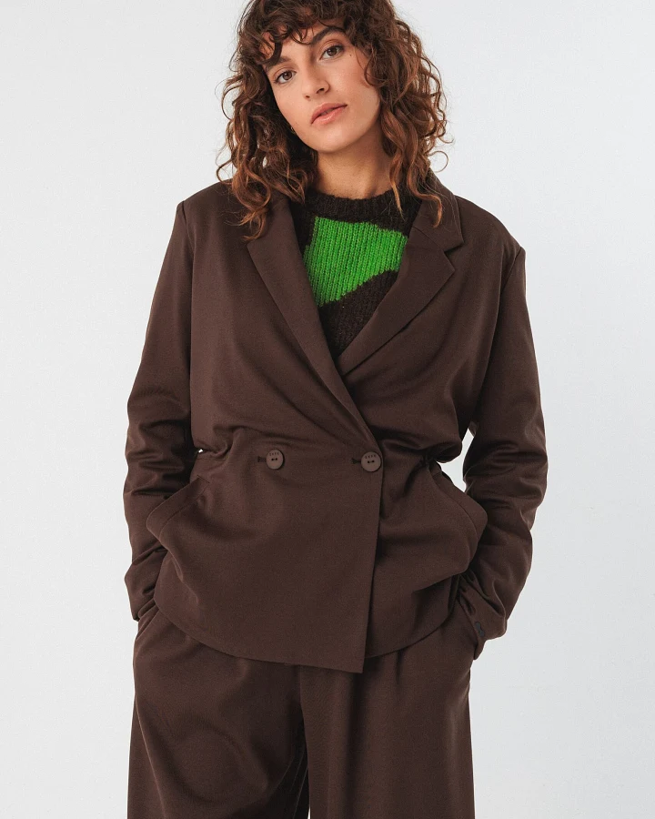 SKFK Damen vegan Blazer Iratz Braun