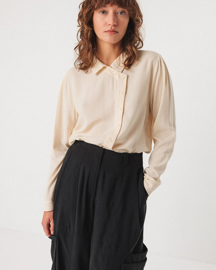 SKFK Damen vegan Hemd Karmele Beige