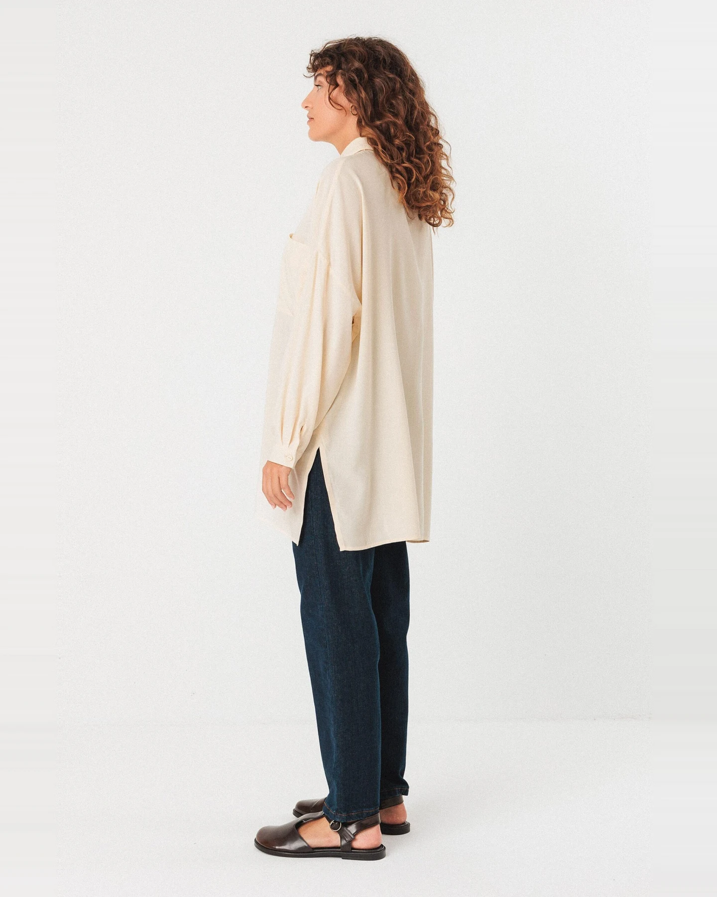 SKFK Damen vegan Hemd Mikela Beige – Ansicht 2