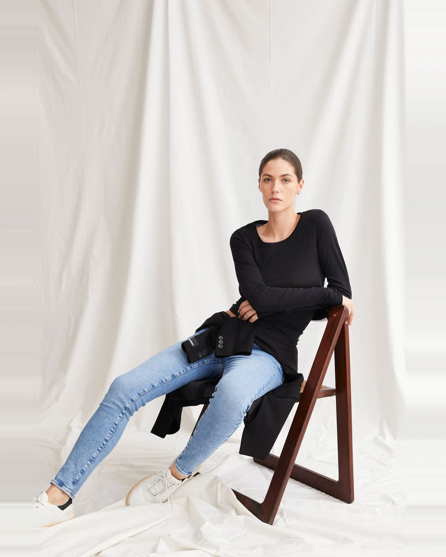 Longsleeve Einiaara Soft Schwarz – Ansicht 3