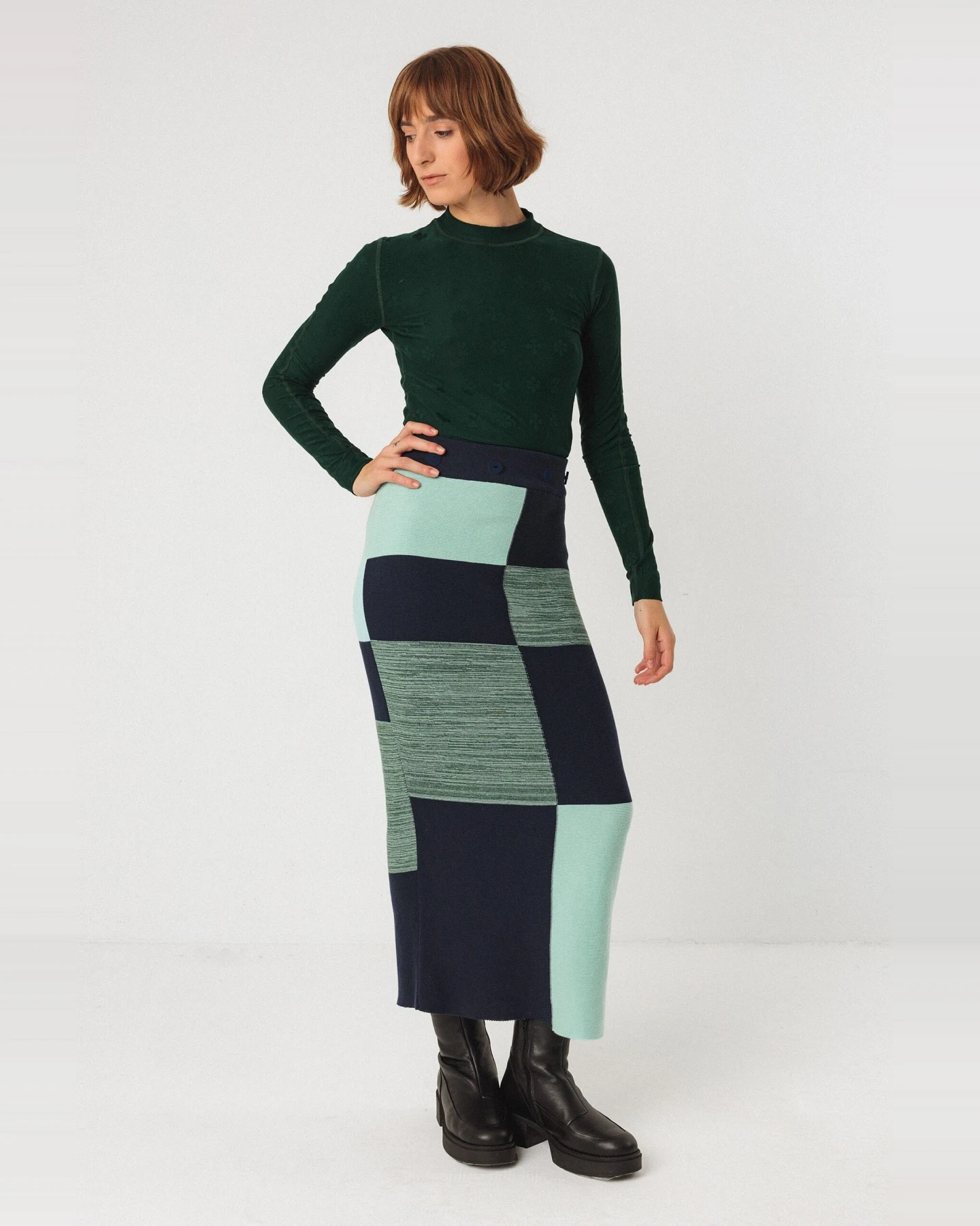SKFK Damen vegan Rock Zweiteiler Ibana Blau – Ansicht 2