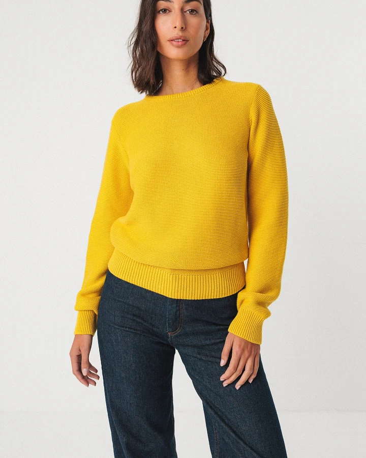 SKFK Damen vegan Pullover Iradi Gelb