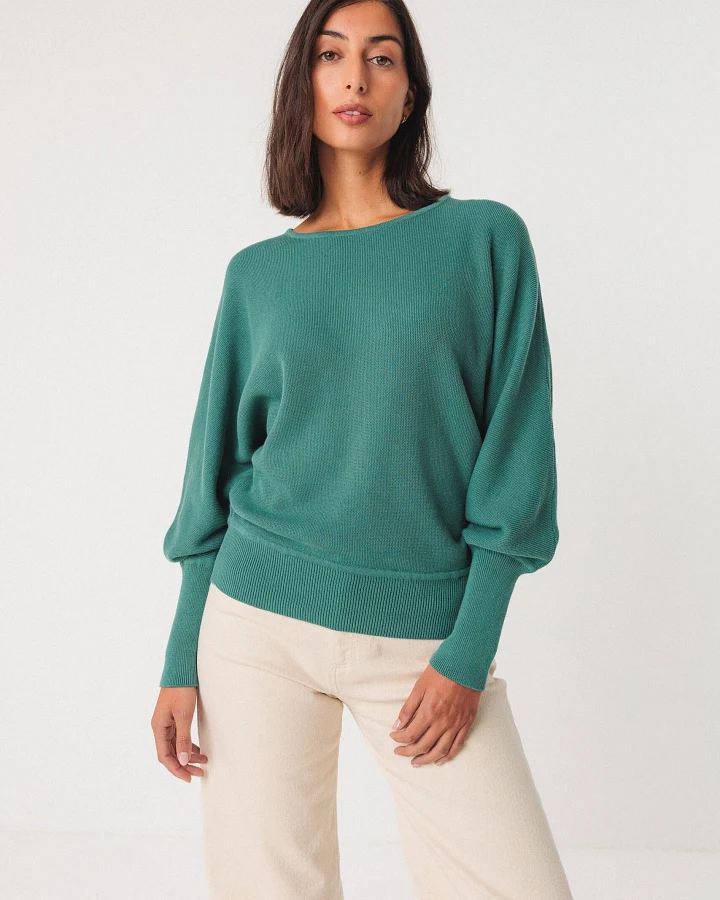 SKFK Damen vegan Strickpullover Ibar Blau