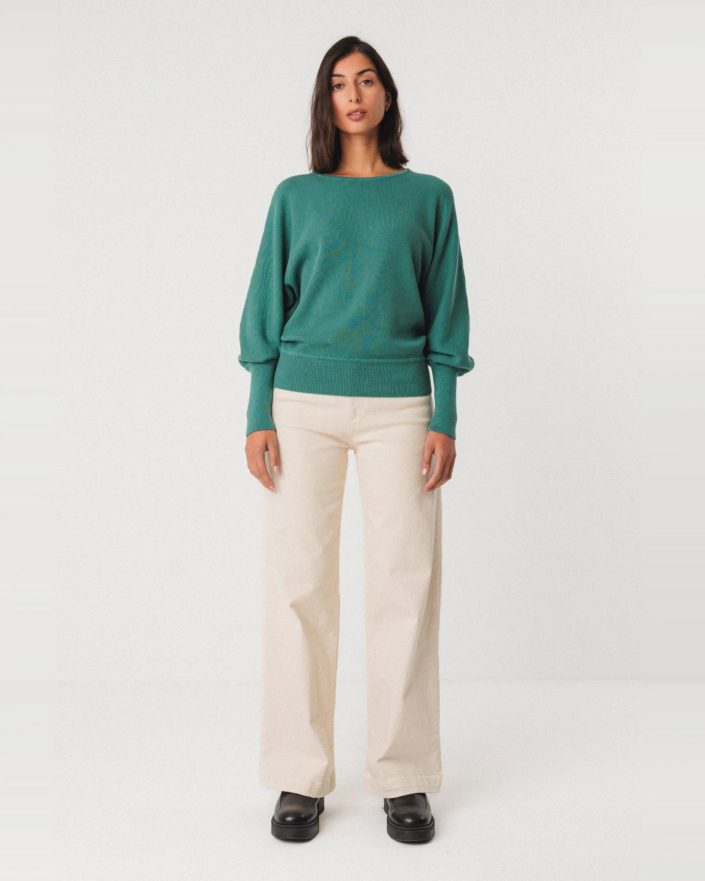 SKFK Damen vegan Strickpullover Ibar Blau – Ansicht 2