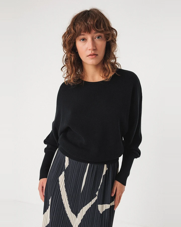 SKFK Damen vegan Strickpullover Ibar Schwarz