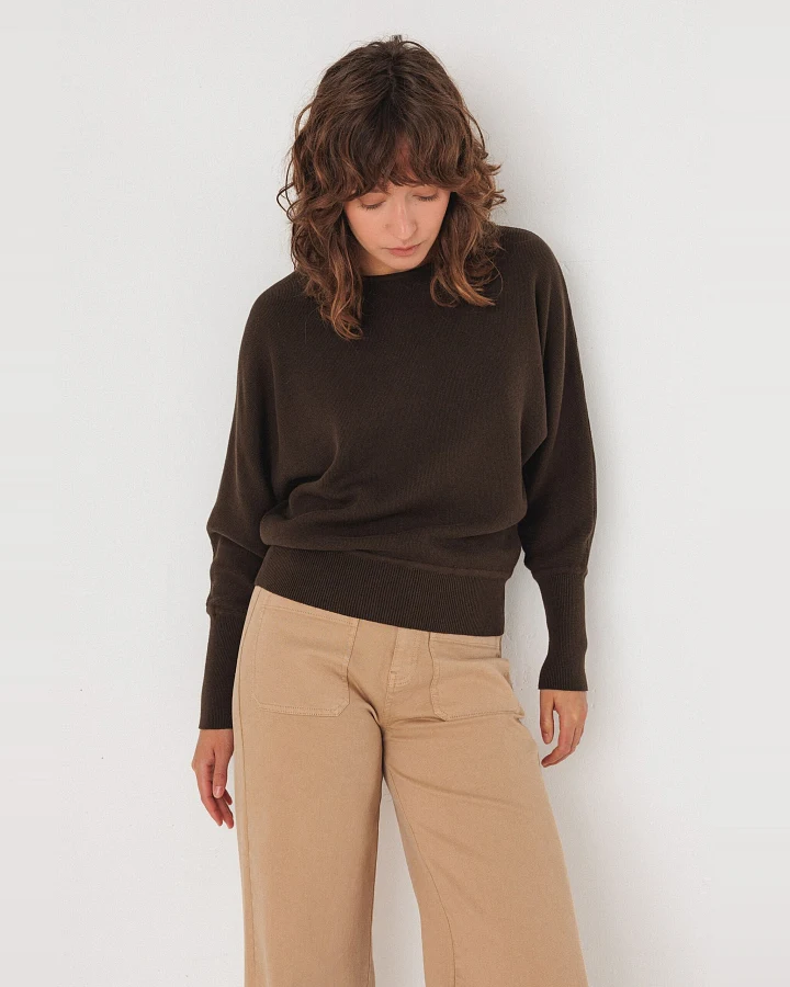SKFK Damen vegan Strickpullover Ibar Braun