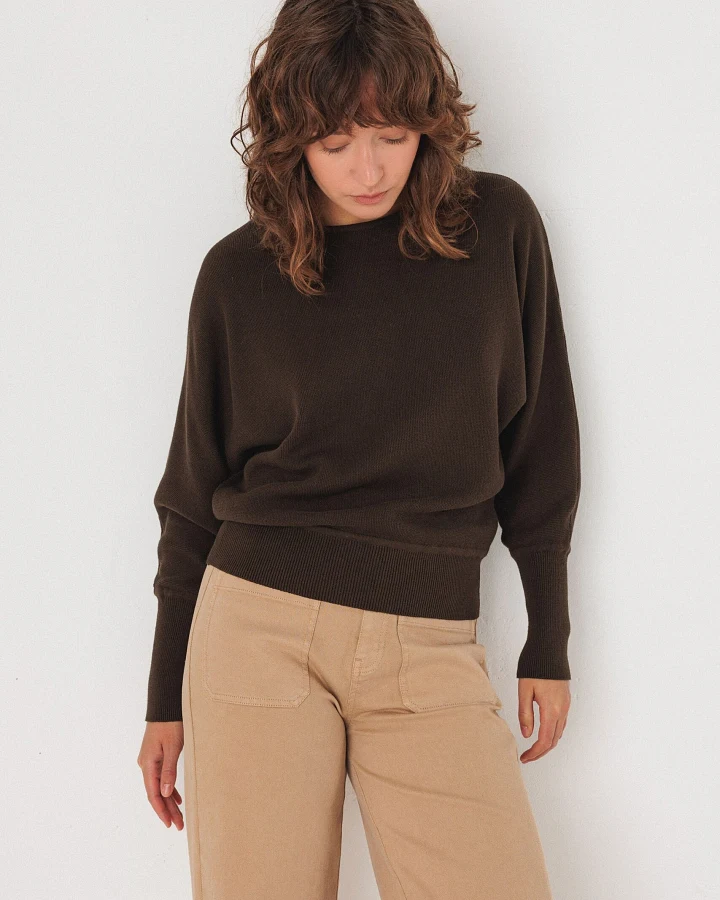 SKFK Damen vegan Strickpullover Ibar Braun