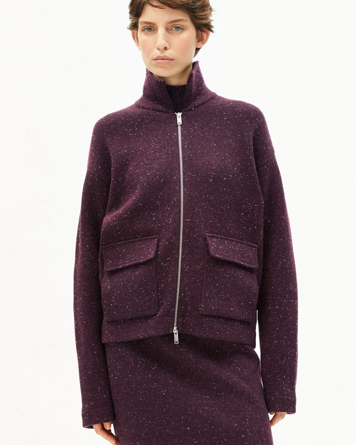 Produktseite: Jacke Dorotheaa Wollmix Tweed Rot