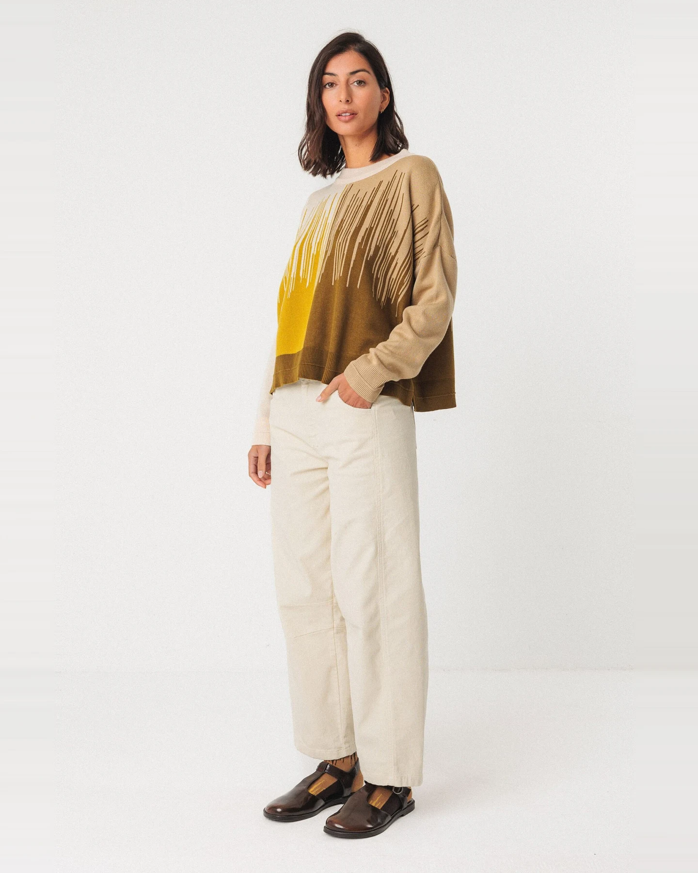 SKFK Damen vegan Strickpullover Ismene Mehrfarbig – Ansicht 2