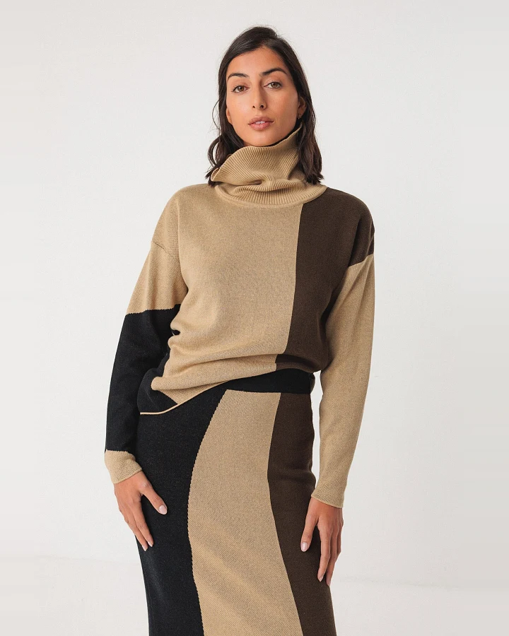 SKFK Damen vegan Pullover Rita Braun