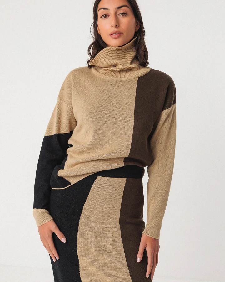 SKFK Damen vegan Pullover Rita Braun