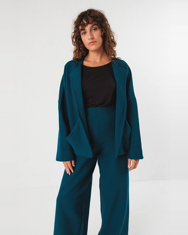 SKFK Damen vegan Strickjacke Goita Blau