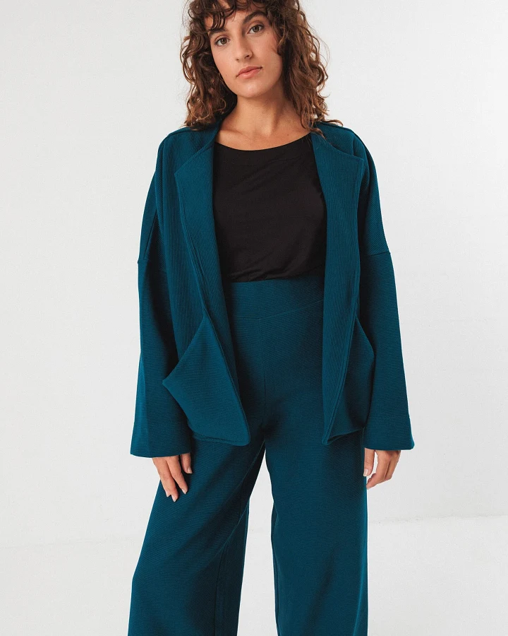 SKFK Damen vegan Strickjacke Goita Blau