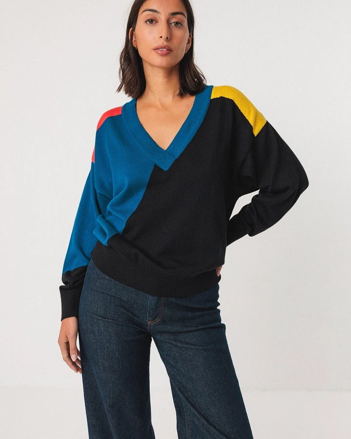 SKFK Damen vegan Pullover Adriana Mehrfarbig