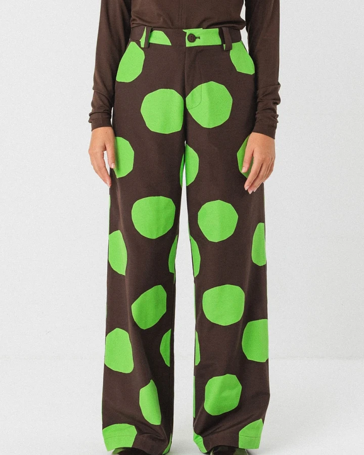 SKFK Damen vegan Hose Napari Braun/Grün