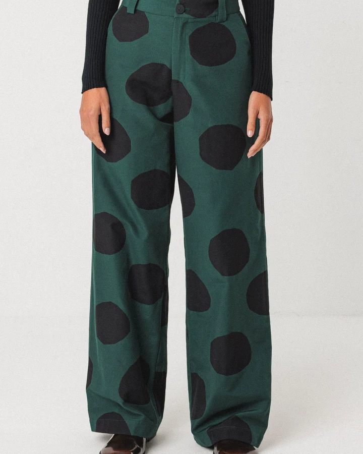 SKFK Damen vegan Hose Napari Grün/Schwarz
