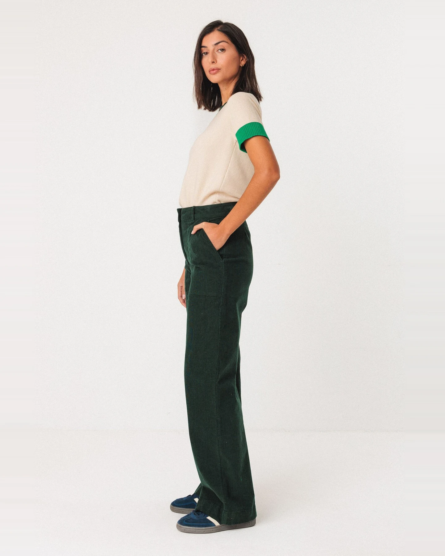 SKFK Damen vegan Hose Iarza Grün – Ansicht 2