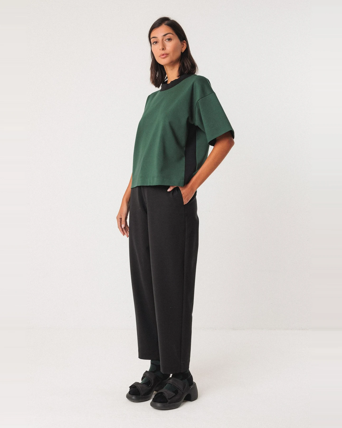 SKFK Damen vegan T-Shirt Ahatsa Grün – Ansicht 2