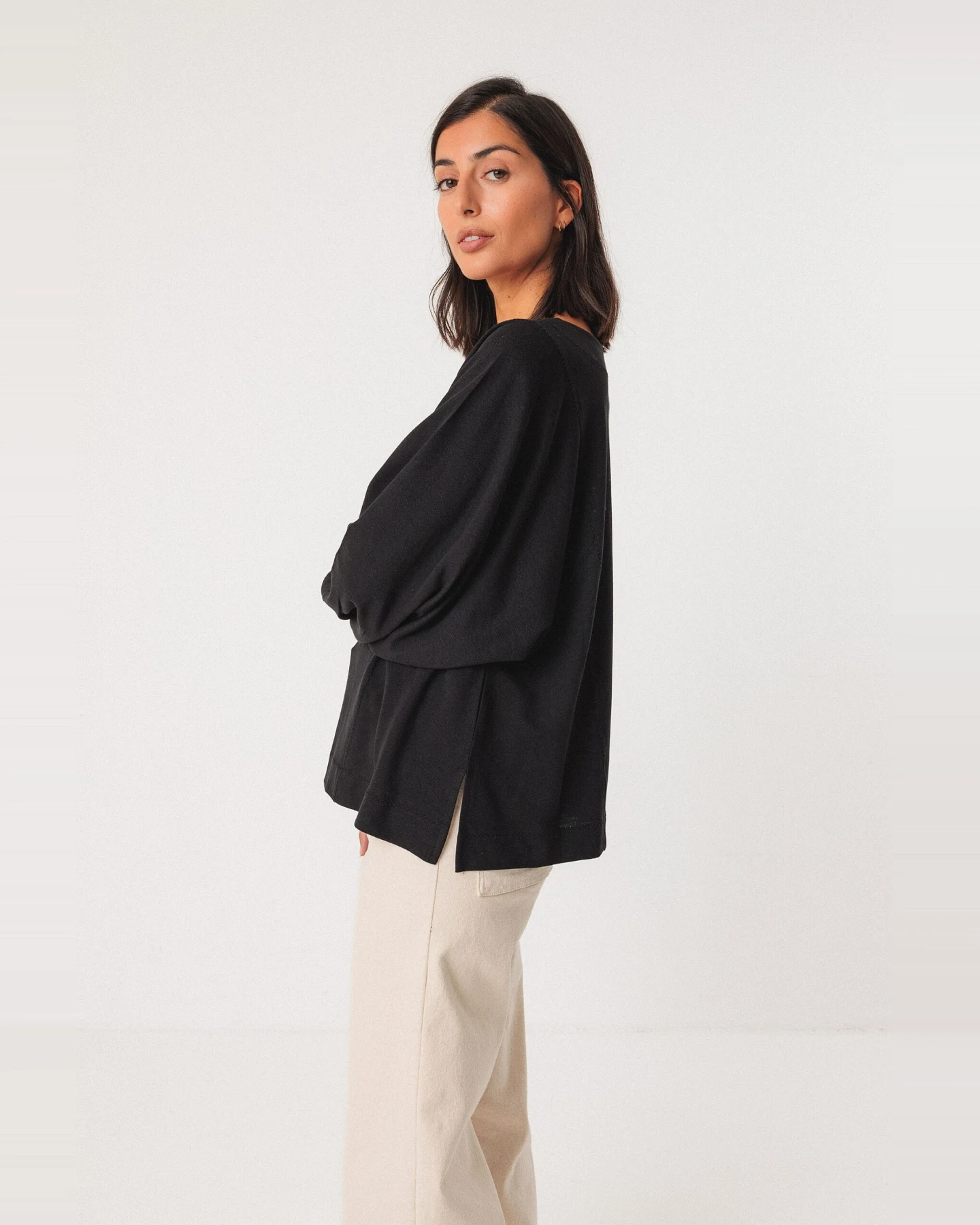 SKFK Damen vegan T-Shirt Gartze Schwarz – Ansicht 2