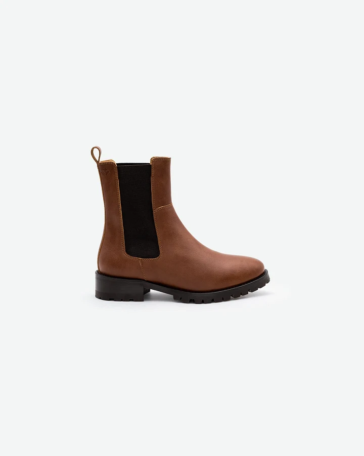 COG Damen vegan Chelsea Boots Themis Braun