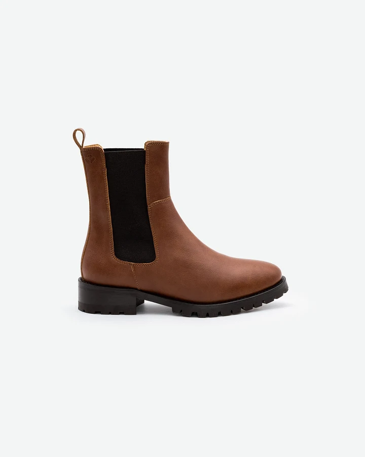 COG Damen vegan Chelsea Boots Themis Braun