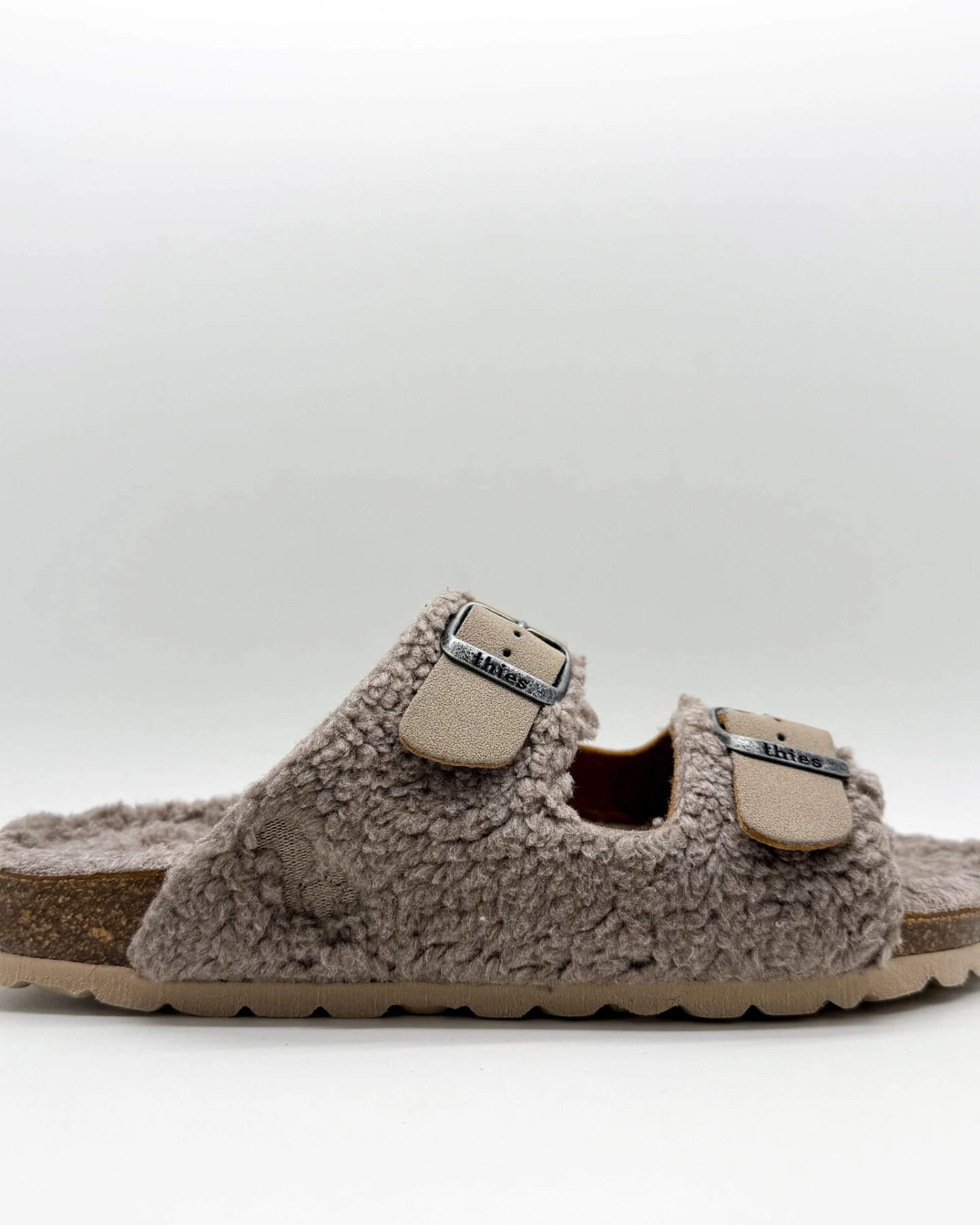 thies Damen vegan Sandalen Eco Teddy Mixed Stone Grau – Ansicht 2