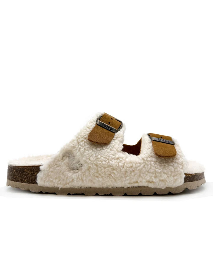 thies Damen vegan Sandalen Eco Teddy Mixed Beige