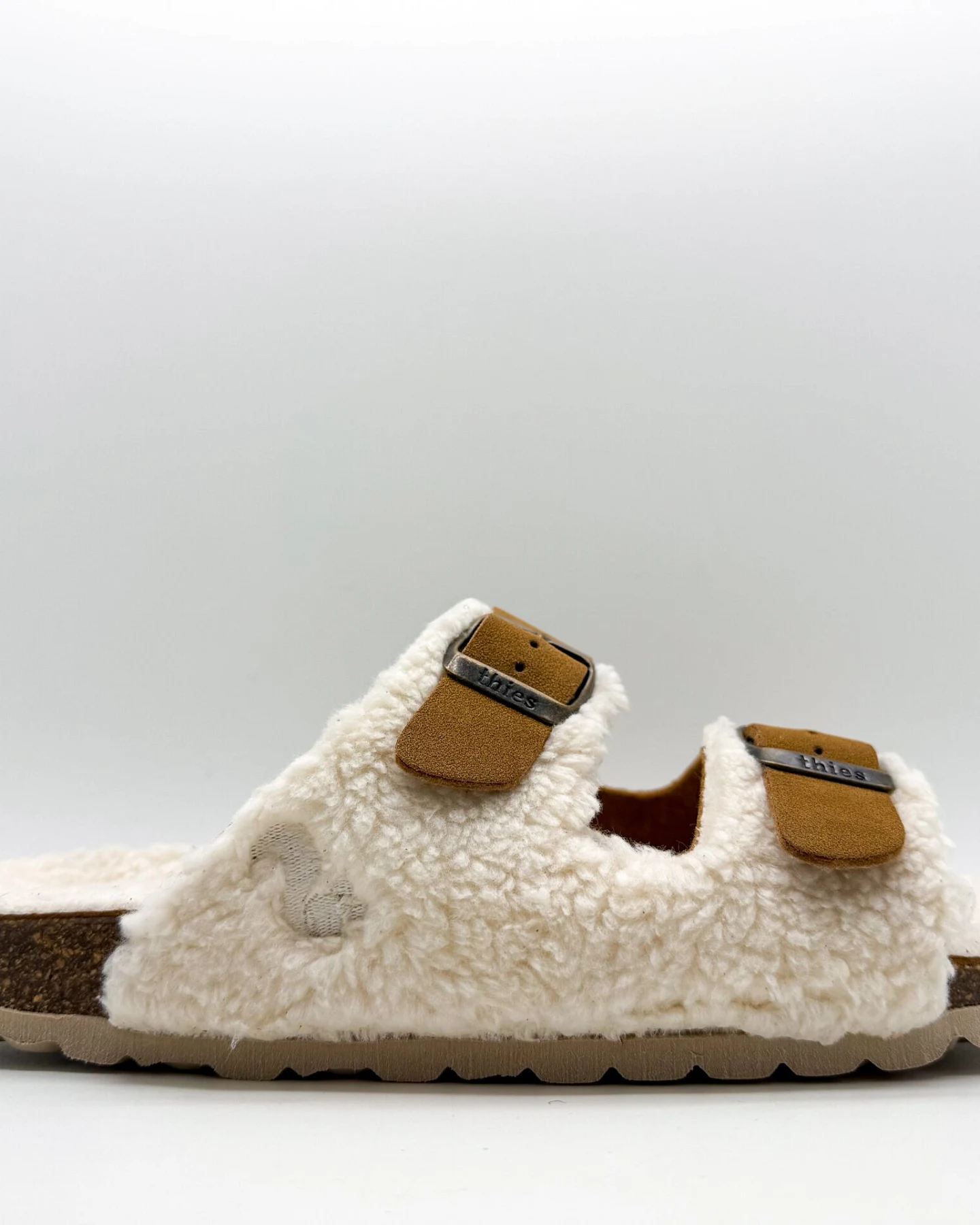 thies Damen vegan Sandalen Eco Teddy Mixed Beige – Ansicht 2