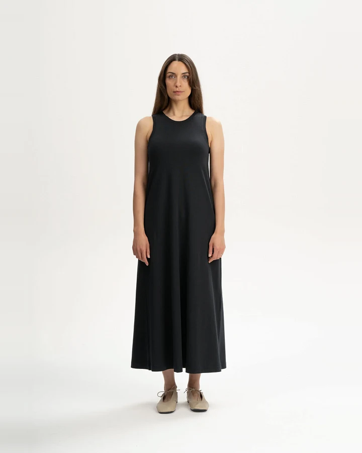MELA Damen vegan Maxikleid Mahika Schwarz