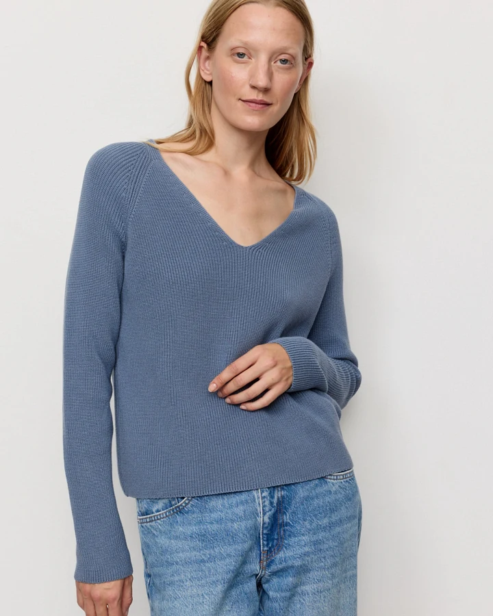 Recolution Damen vegan Pullover Rucola Taubenblau