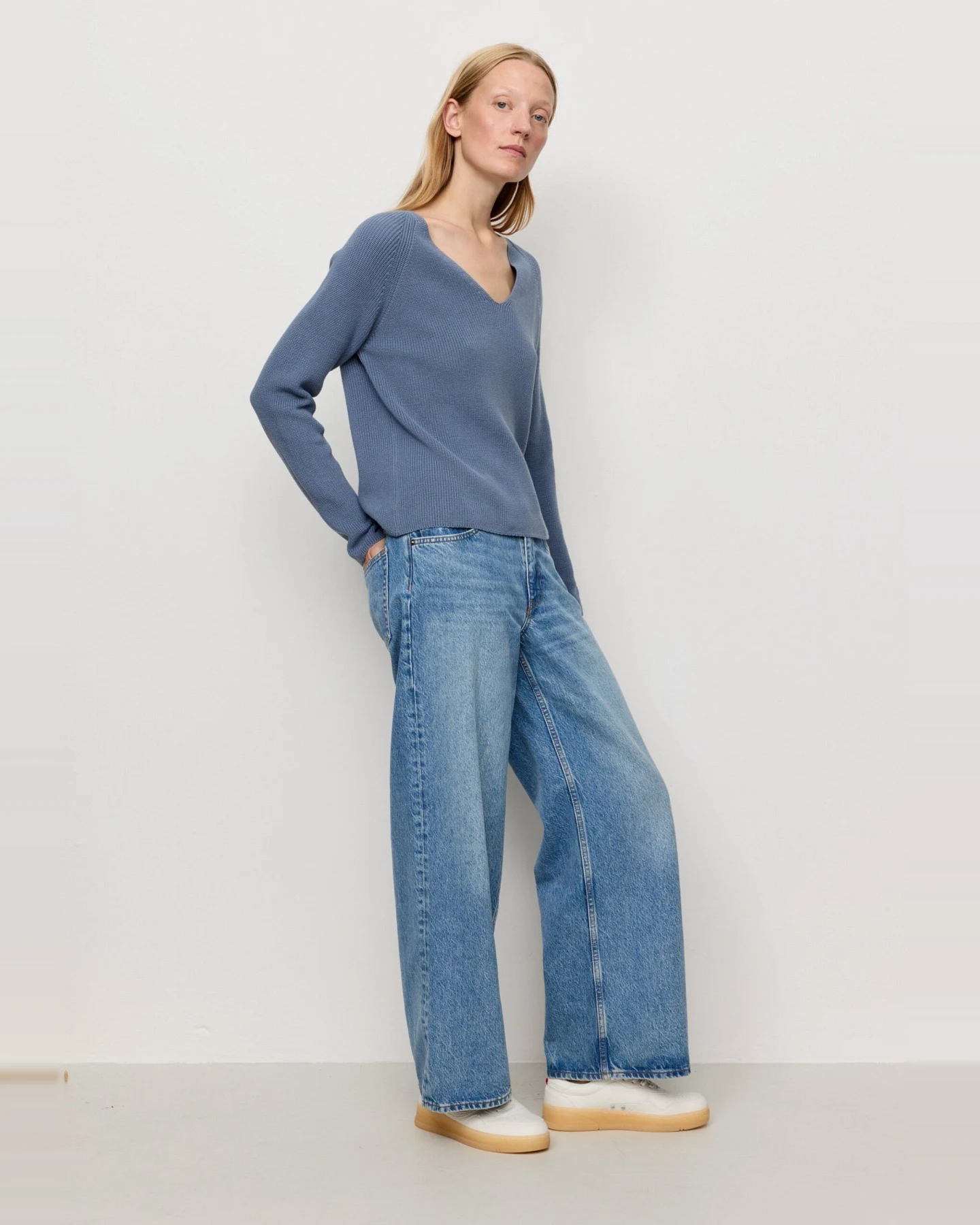 Recolution Damen vegan Pullover Rucola Taubenblau – Ansicht 2