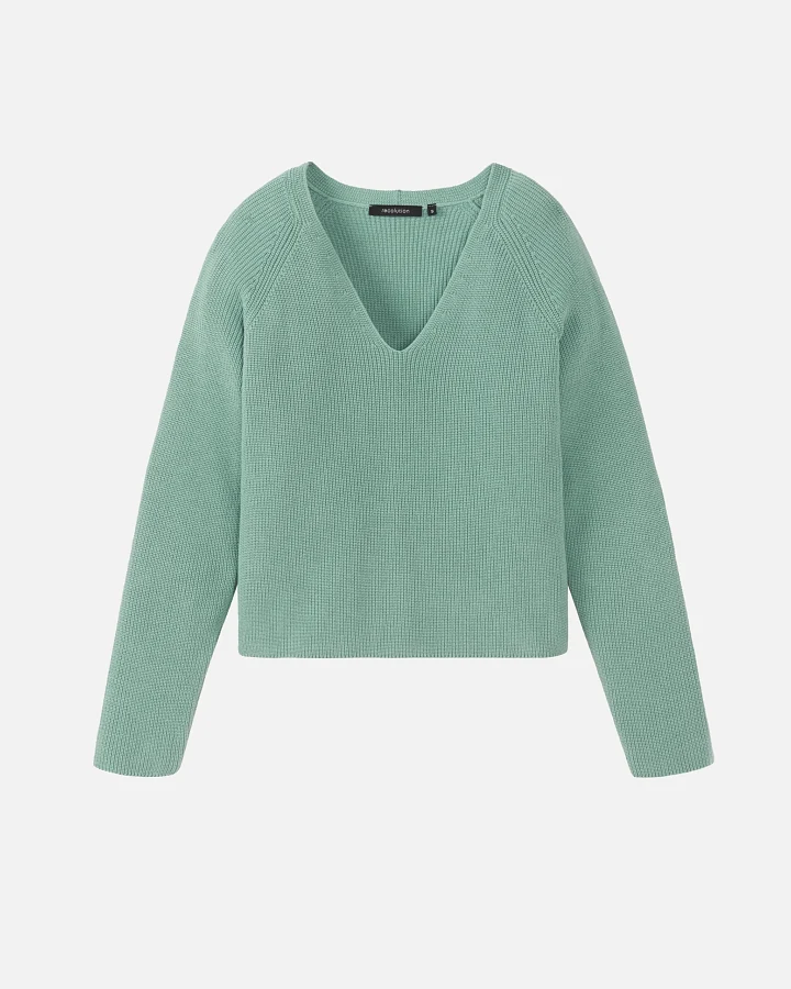 Recolution Damen vegan Pullover Rucola Salbei Grün