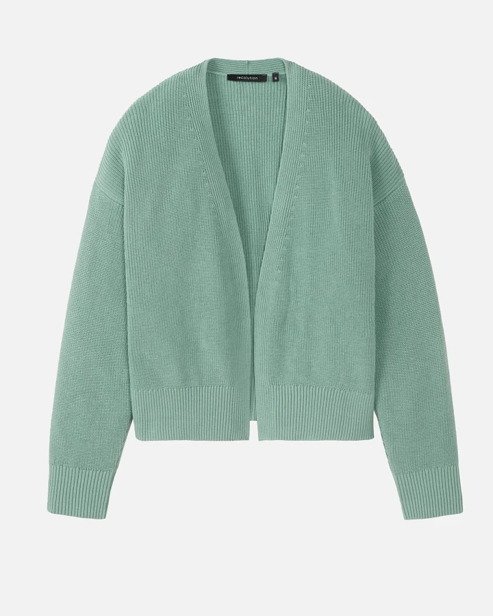 Recolution Damen vegan Strickjacke Moringa Salbei Grün