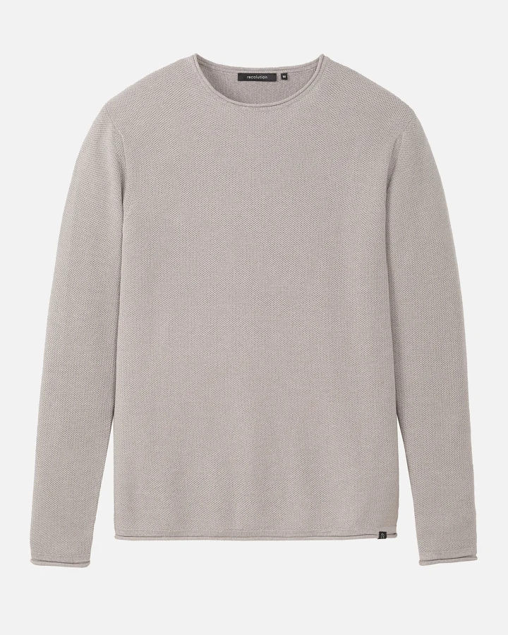 Recolution Herren vegan Strickpullover Eukalyptus Greige