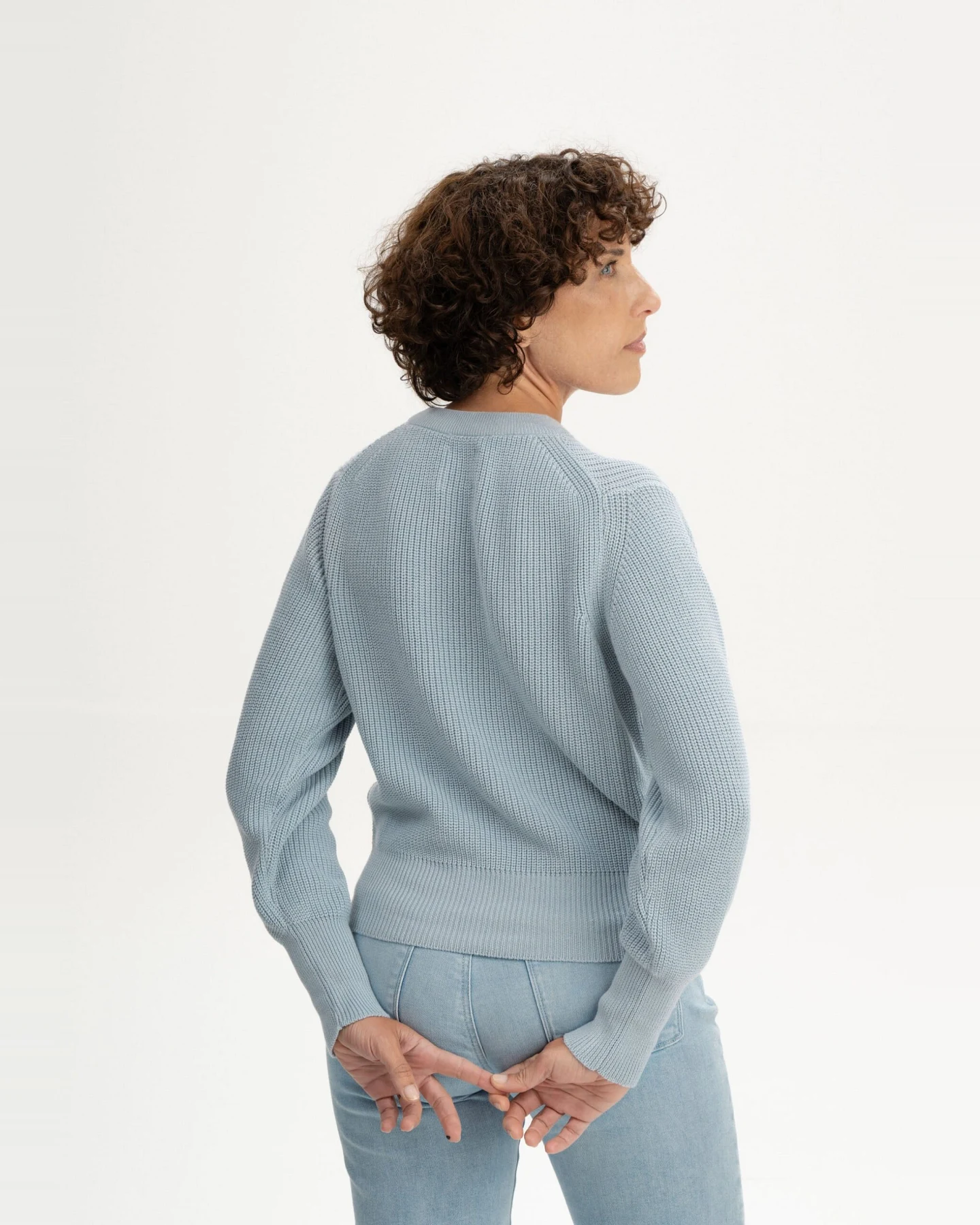 MELA Damen vegan Strickpullover Gauri Cloudy Blue – Ansicht 2