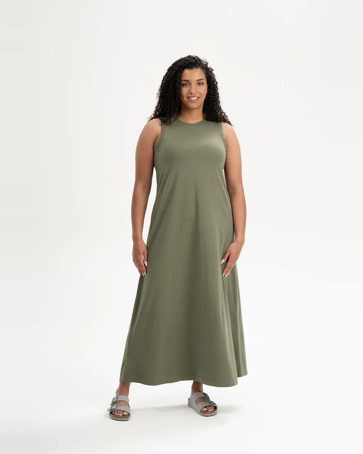 MELA Damen vegan Maxikleid Mahika Thymian