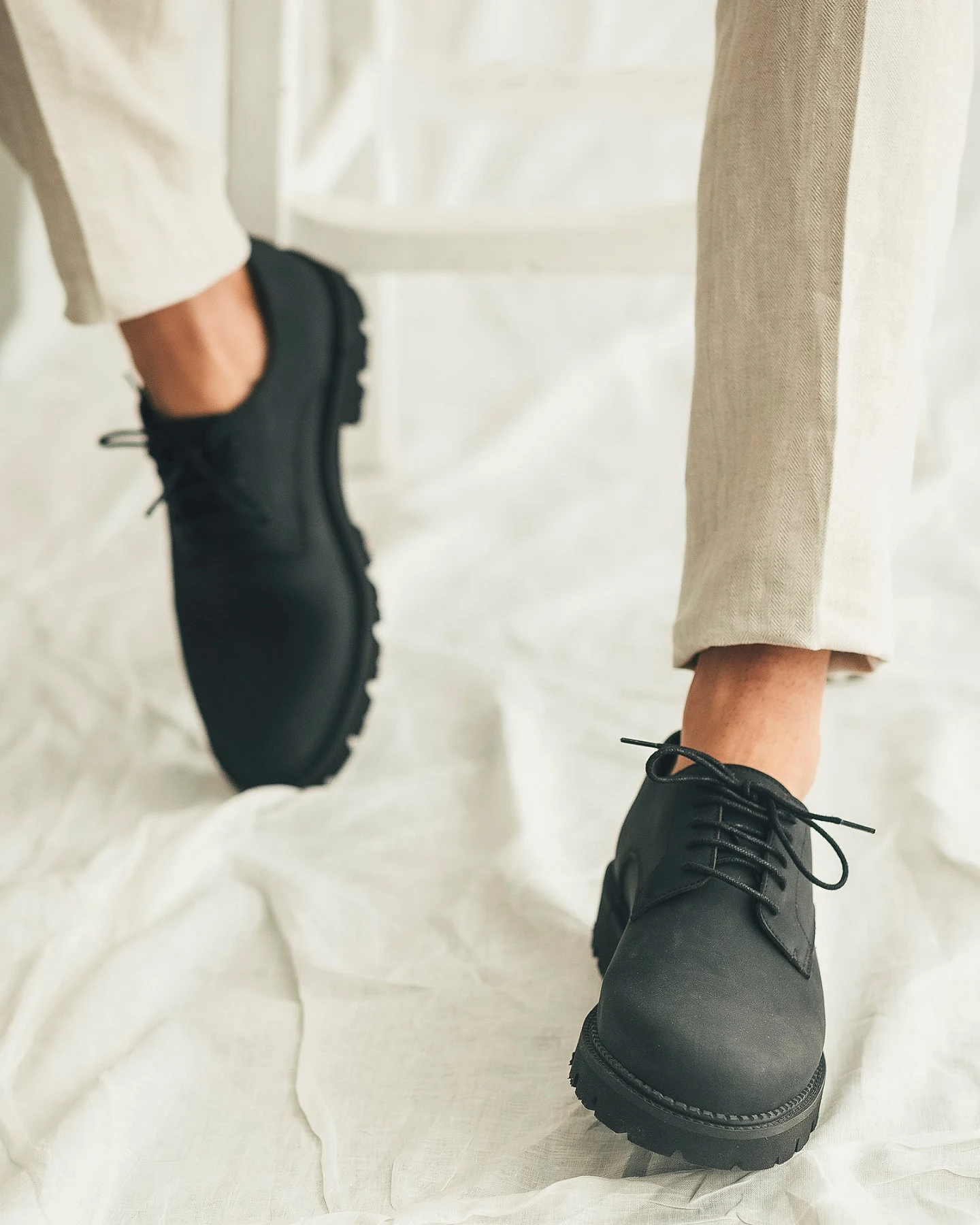 NAE Herren vegan Schnürschuhe Adrien Grau – Ansicht 2