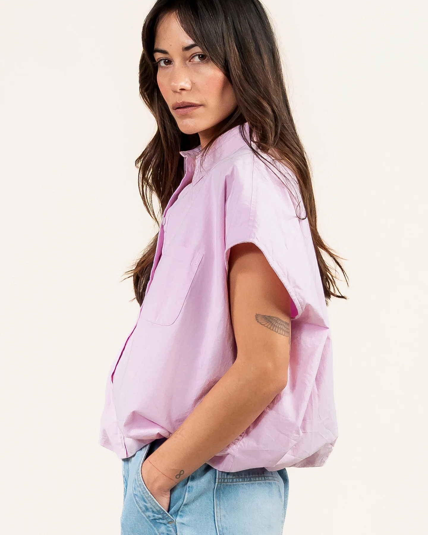 Kuyichi Damen vegan Bluse Dilek Hellrosa – Ansicht 2