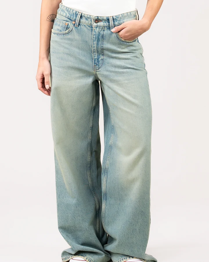 Kuyichi Damen vegan Jeans Harper Weites Bein Vintage Blau