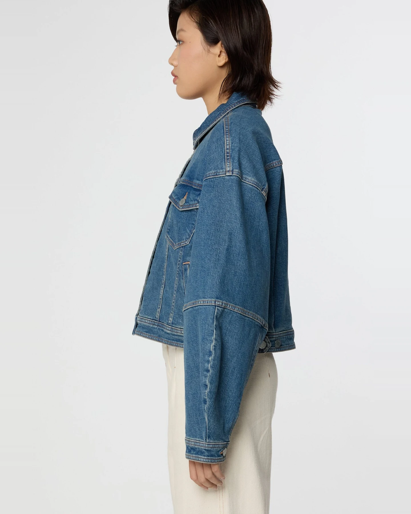 Dawn Damen vegan Jeansjacke Annik Icon Vintage Blau – Ansicht 2