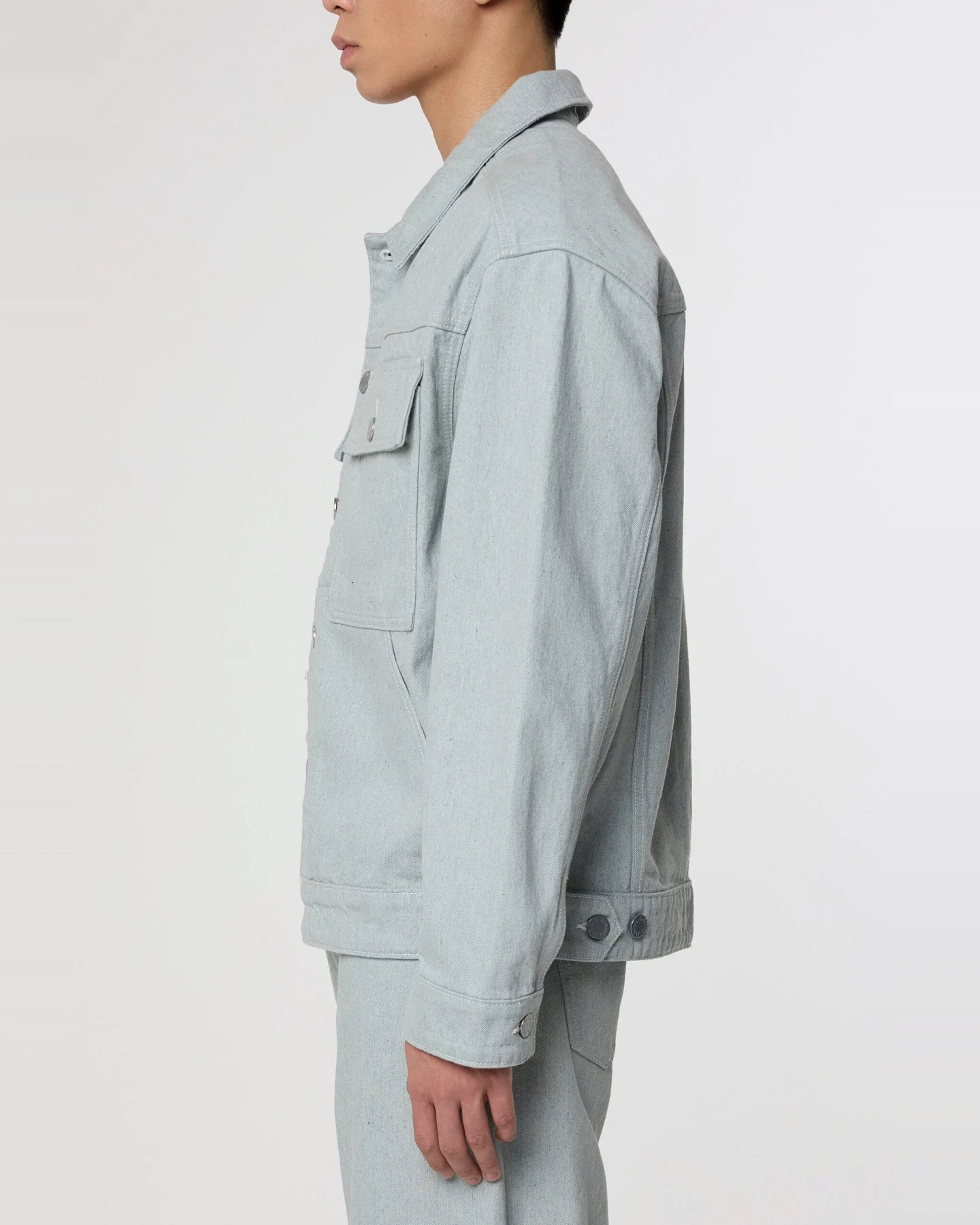 Dawn Herren vegan Jeansjacke Dune Boxy Recycled Blau – Ansicht 2