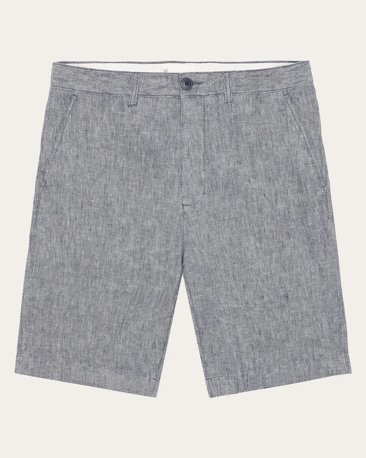 KnowledgeCotton Apparel Herren vegan Shorts Chuck Regular Leinen Vintage Indigo