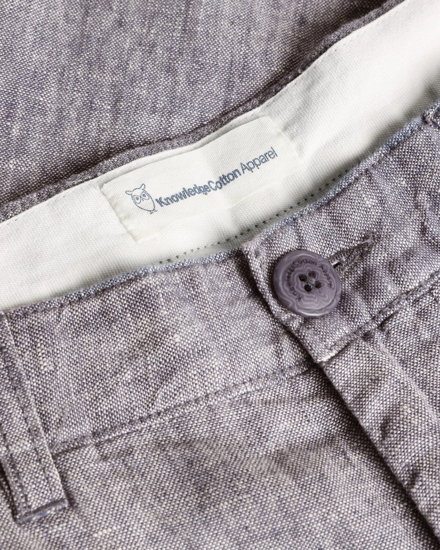 KnowledgeCotton Apparel Herren vegan Shorts Chuck Regular Leinen Vintage Indigo – Ansicht 2