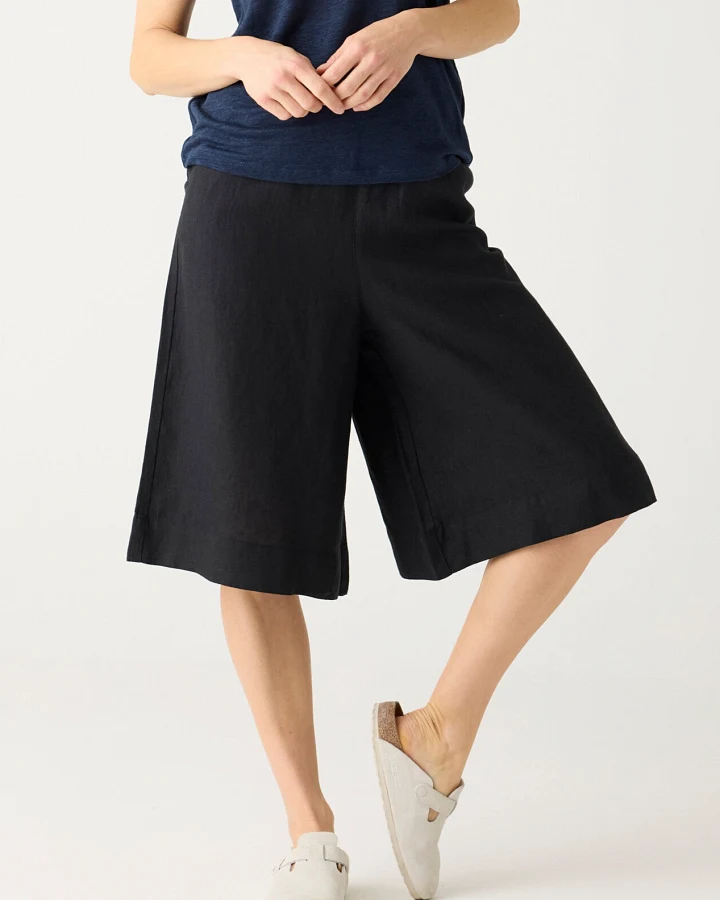 KnowledgeCotton Apparel Damen vegan Culotte Shorts Eve Wide Black Jet